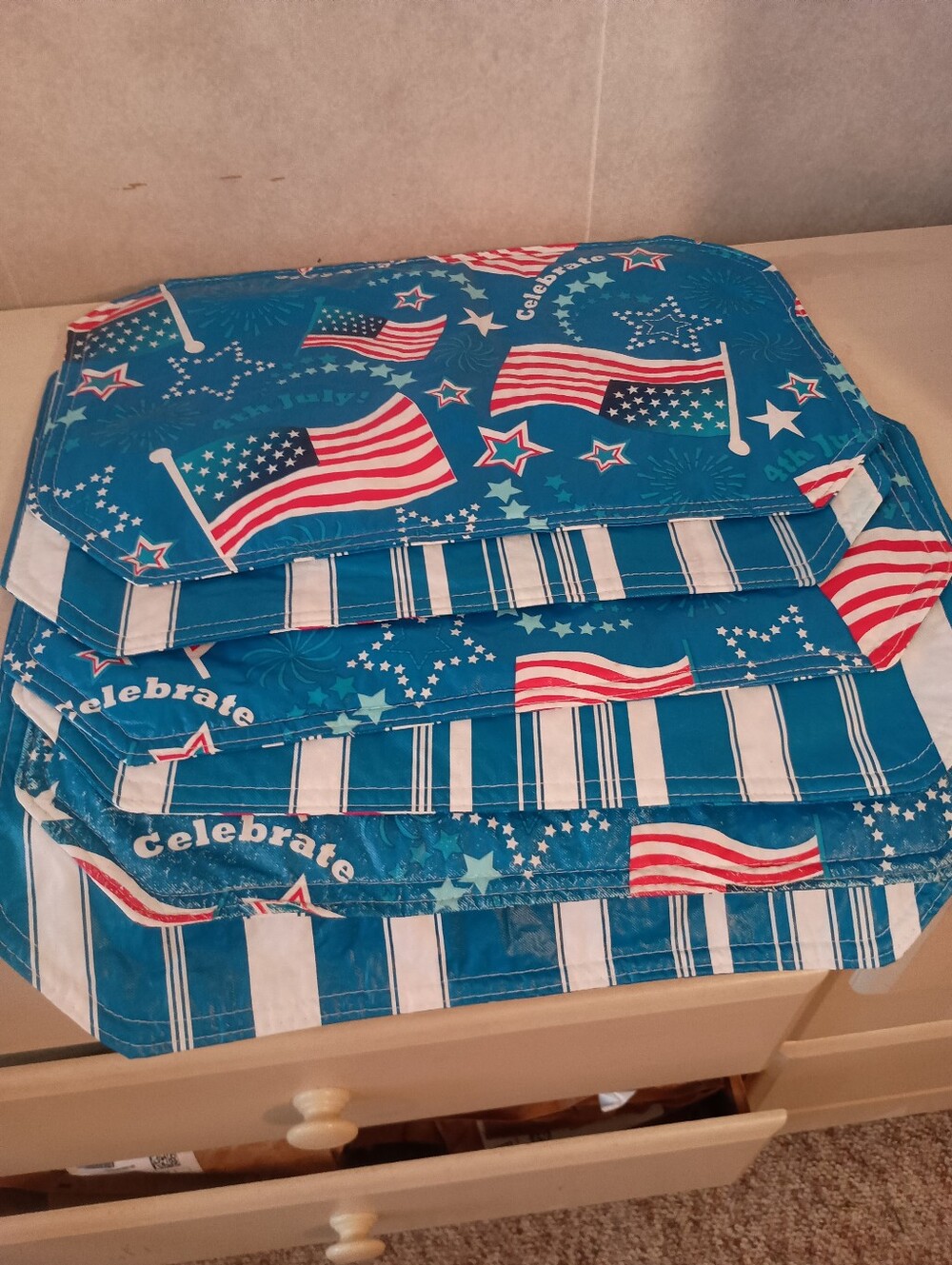 Set Of 6 Reversible Patriotic Placemats